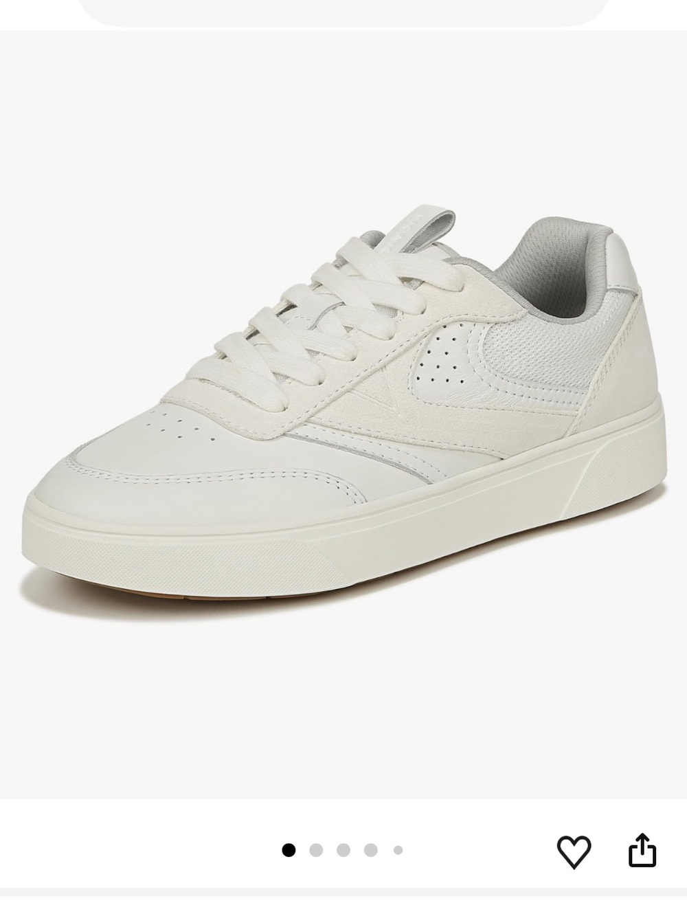 Vionic Rebel Karmelle Low-Top Casual Sneakers - White, size 7.5